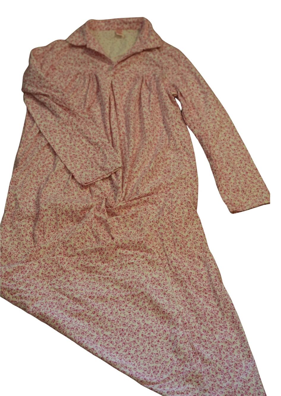 Vintage Sears Women's Cottoncore Cotton Nightgown - Pink/White - Size S (8-10)